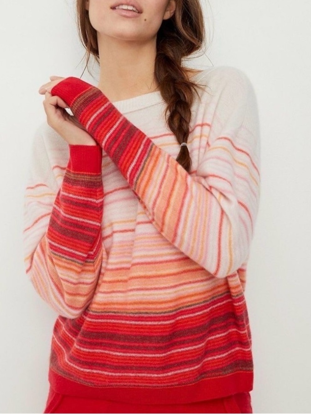 Anthropologie Saturday Sunday Emmeline Sweater 100% Cashmere Crew Neck Sz M